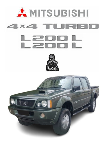 Kit Adesivos Resinados Para Mitsubishi L200 L + Dakar 17967 Cor PRATA