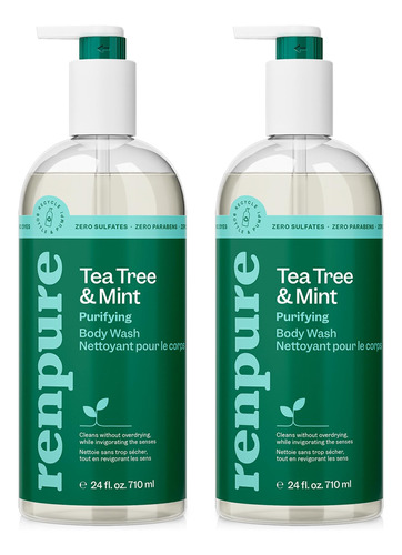 Renpure Gel De Bano Purificante De Arbol De Te Y Menta, 24 O