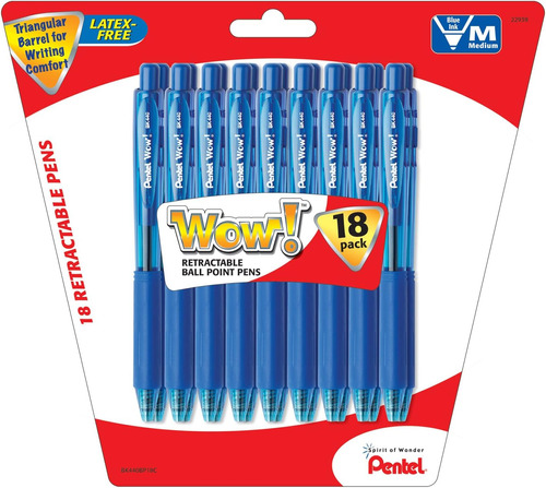 Lapiceras Ballpoint Pentel Set 18 U Blue