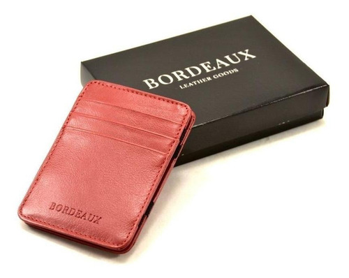 Billetera Bordeaux Mágica roja cuero