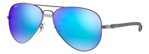 Ray-ban Rb8317ch 029/a1 Piloto Chromance Azul Fibra Carbono Dorado