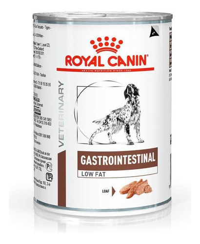 Alimento Royal Canin Veterinary Diet Canine Gastrointestinal Low Fat para perro adulto todos los tamaños sabor mix en lata de 410g