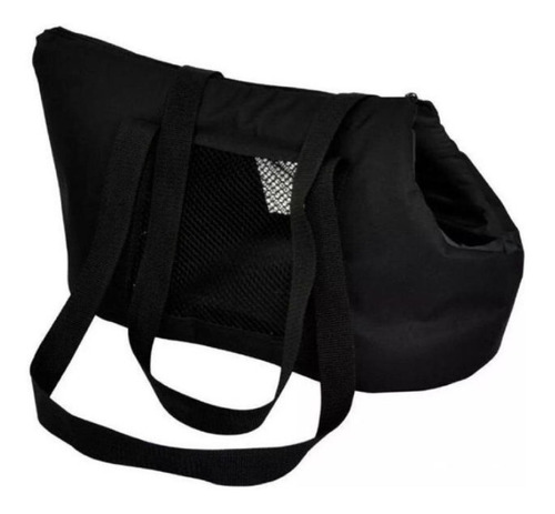 Bolsa Transporte Cães Cachorros Gatos Gatinhos Macia Nylon Cor Preto