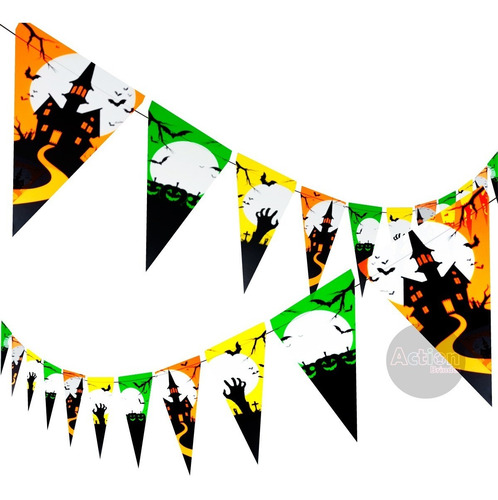 Imagem 2 de 5 de Bandeirinha Decorativas Halloween Neon