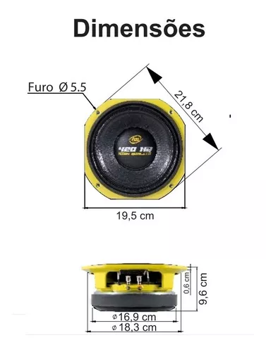 Alto Falante 8 Polegadas Eros Mid Bass E-420 HQ 420W 8 Ohms