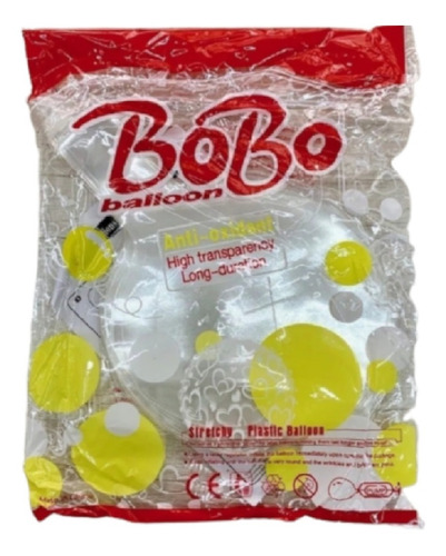 Globo Burbuja Bobo 25 Piezas 36/90cm Transparente