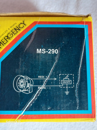Alarma Motor De Sirena Marca Type Modelo Ms-290 12v Dc