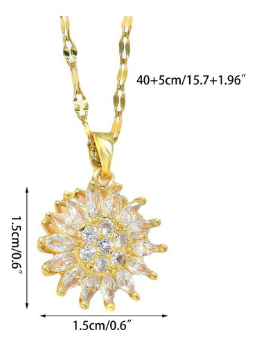 (a) Collar De Girasol Con Colgante De Circonitas Giratorias