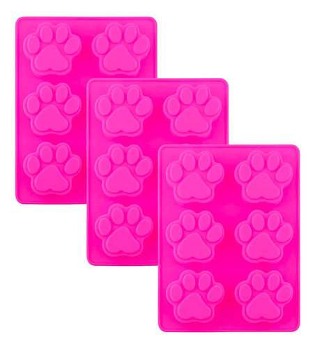 3 Pack X Púrpura Silicona Perro Mascota Animal Pata Im...