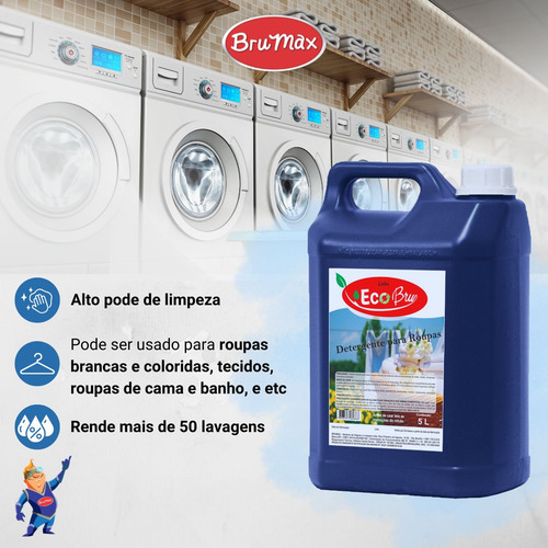 Kit 20l Lava Roupas Liquido Profissinal Sabão Concentrado