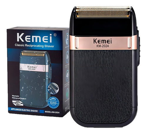 Barbeador Shaver Kemei Elétrico Com Cabeças Removiveis