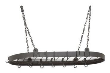 Old Dutch Oval Pot Rack Con Rejilla Y 12 Ganchos De Grafito