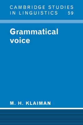 Libro Cambridge Studies In Linguistics: Grammatical Voice...