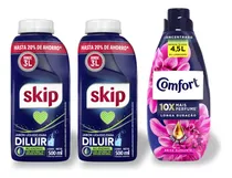 Comprar Jabón Líquido P\u002Fdiluir Skip 500ml X2 + Suavizante Comfort 1l