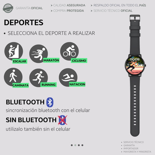 Imagen 8 de 10 de Reloj Mujer Smartwatch Deportivo Sumergible + Malla Metal