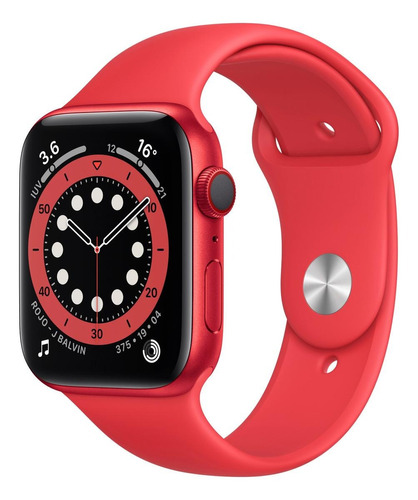 Imagem 1 de 8 de Apple Watch  Series 6 (GPS+Cellular) - Caixa de  alumínio (PRODUCT)RED de 44 mm - Pulseira esportiva (PRODUCT)RED