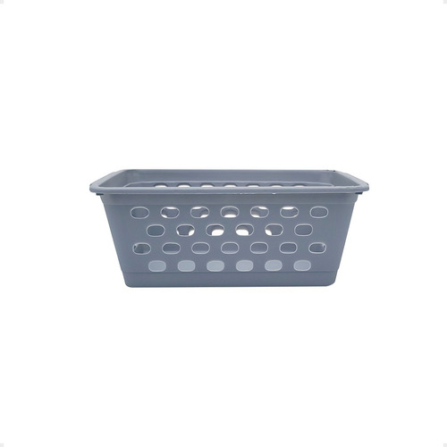 Set X10 Canastos Organizadores Plasticos Chicos 16x12x6 Cm Gris