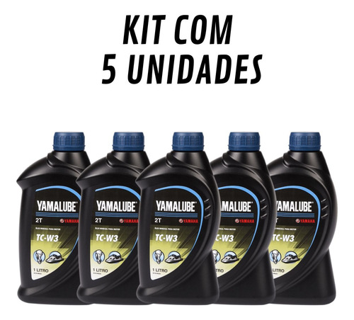 Óleo Yamalube Náutico 2 Tempos Tc-w3 1 L Kit C/ 5 Unidade