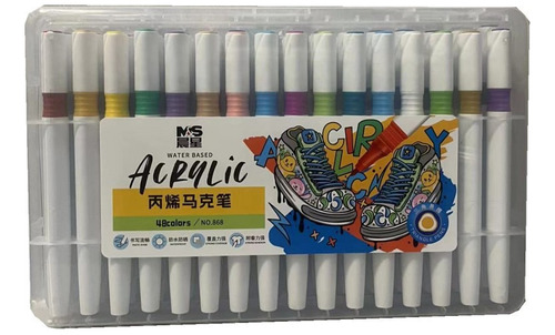 Lápices Acrílica Marcadores 48 Colores Bolígrafos De Pintura