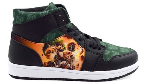 Tenis Verde Levi Ackerman Attack On Titan Anime Bota Hi Top