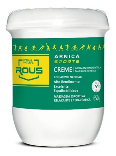  Arnica Sports Creme De Massagem 650g D'agua Natural