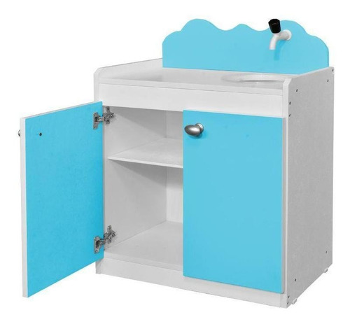 Balcão Brinquedo Com Pia Infantil Azul/branco Criança Feliz