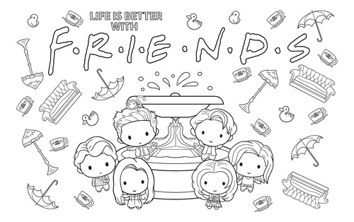 The Official Friends Coloring Book Libro Para Colorear