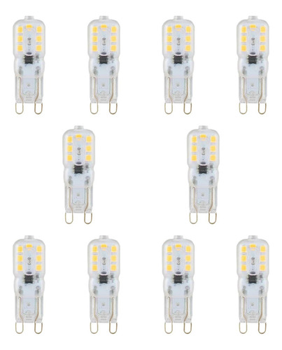Li 10 Bombillas Led G9 De Repuesto Con Base Luz Cálida 3000k