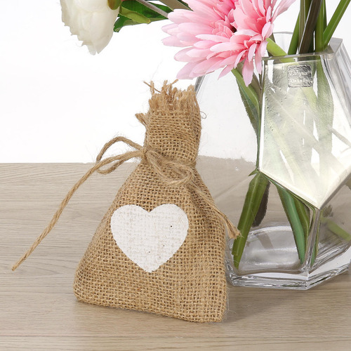 Saco De Yute De Lino, 10 Unidades, Bolsas De Regalo Con Cord