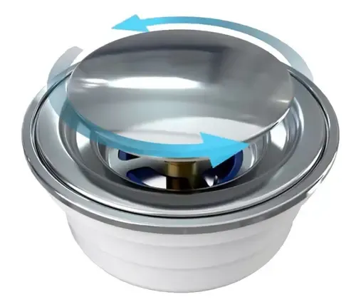 Coladera Redonda Push Acero Inox Anti-olores Fleximatic 2249 | MercadoLibre