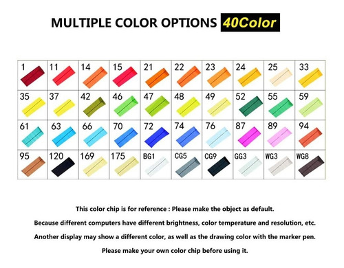 40 Colores Ciaoed Rotuladores A Base De Alcohol, Artista Ar