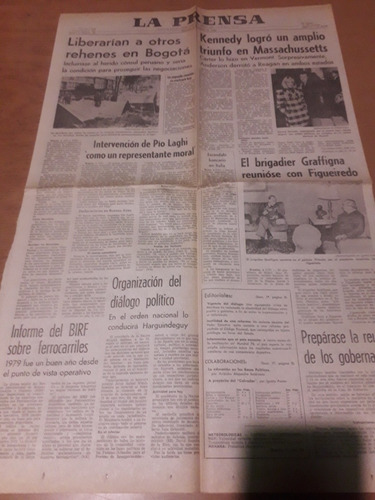 Tapa Diario La Prensa 05 03 1980 Ferrocarriles Harguindeguy 