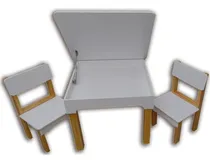 Comprar Pizarra \u002Fpizarrón Mesa Infantil Didáctica, Tapa + 2 Sillas