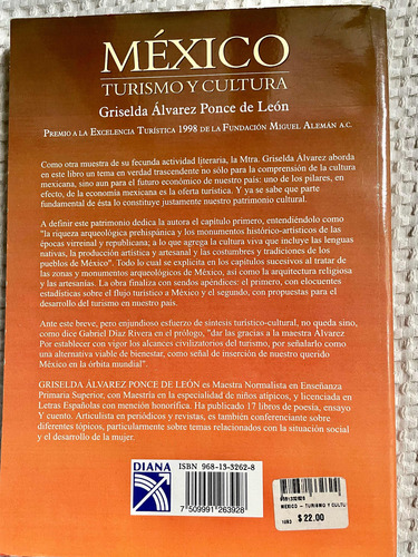Mexico / Turismo Y Cultura De Griselda Alvarez Ponce De Leon (Usado)