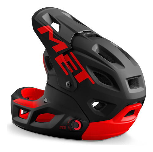 Met Parachute Mcr Mips - Casco Integral Desmontable Negro-rojo M (56-58 Cm)