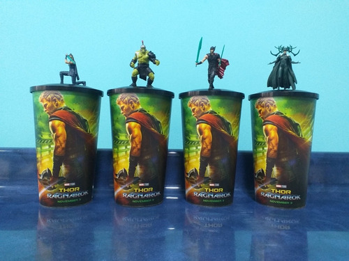 Thor Ragnarok Set Completo De Vasos Cine Y Toppers De Usa