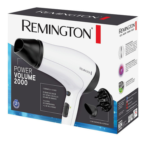 Imagen 5 de 9 de Secador de pelo Remington Power Volume 2000 D3015 blanco 220V