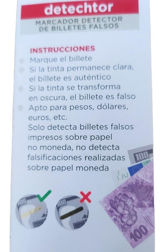 Imagen 2 de 2 de Marcador Detector De Billetes Falsos Filgo