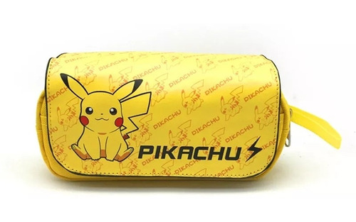 Estuche Grande Pikachu 3 Compartimentos Amarillo