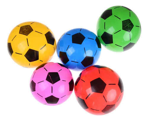 Pack 5 Pelotas De Futbol Goma Sorpresa Cumpleaños 