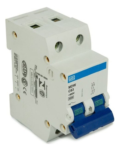 Disjuntor Trifasico 63a Curva C 440vca 3ka Weg Mdw-c63-2