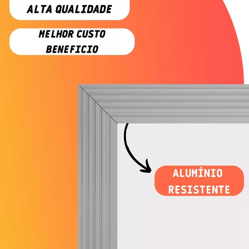 Lousa Quadro Branco Moldura De Aluminio 100x70cm + 3 Canetas