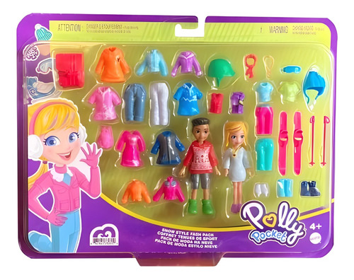 Set Polly Pocket De Moda Estilo Nieve Mattel Original