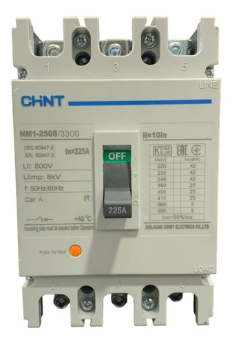 Breaker Chint Nm1-250s/3300 225a 3x225amp 800v