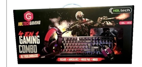 Kit Combo Gamer Teclado + Auricular + Mouse + Pad 4 En 1 