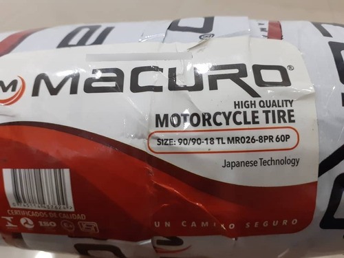 Caucho De Moto Macuro 2.75 R17 Tl Tacos