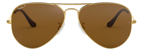 Anteojo De Sol Ray Ban Aviador Polarized 001/57 58/14 Medium Aviador Marrón Brown Polished Gold Polished Gold