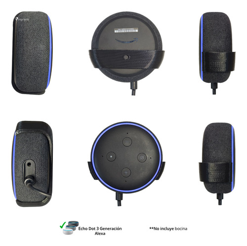 De Pared Para Alexa Echo Dot 3g Color Negro