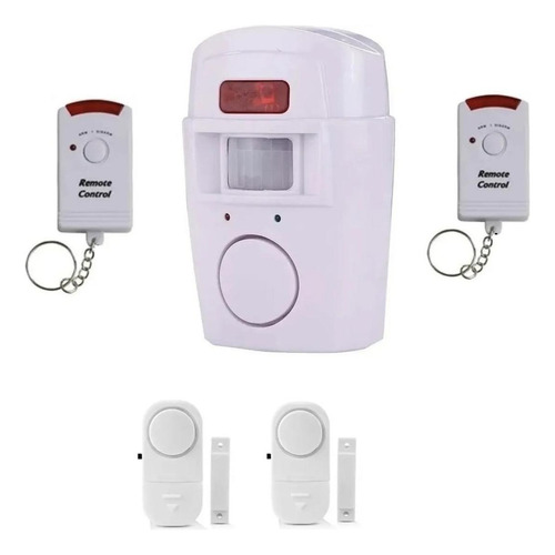 Kit Alarme Sem Fio 2 Controles Sirene Protege Casa Sensor