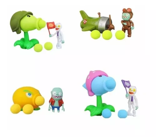 Plants Vs Zombies Kit C/4 Jogo Atira Bolinhas Pronta Entrega